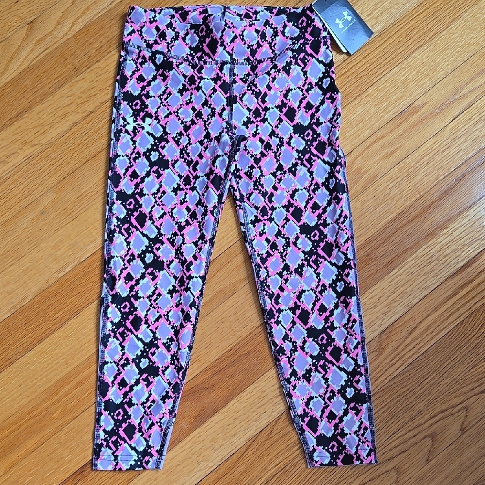 Under Armour Pink and Black Leggings Vibrant Pattern